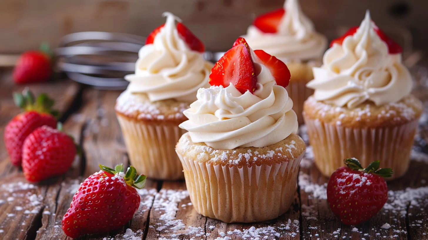 Cupcakes aux fraises