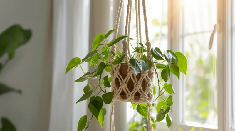 plantes en macramé