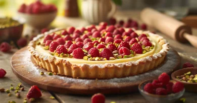 tarte framboise pistache